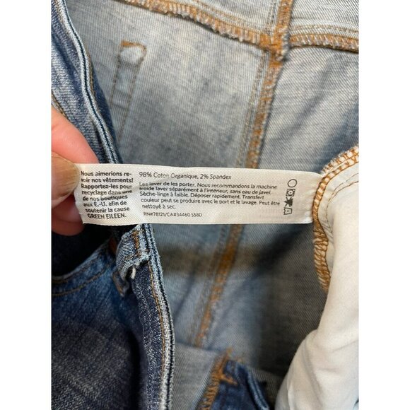 Eileen Fisher Size 16 Plus Organic Cotton Dark Wash Straight Leg - Picture 3 of 6